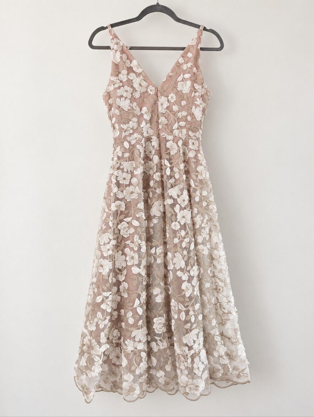 Floral Blush And Gold Cocktail, Garden Party, Wedding Guest Dress, Small - Picture 4 of 6